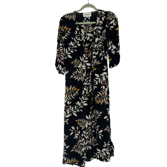 Ba&Sh Crissy Wrap Dress - Black Floral Dress Size Medium ASO - Picture 3 of 8